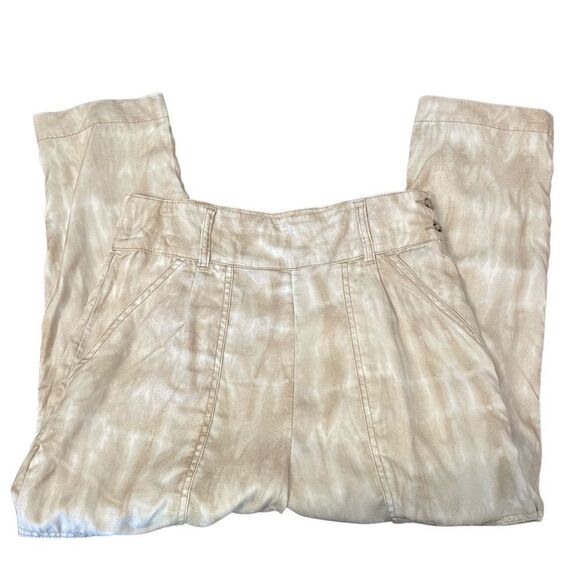 Anthropologie Mitra Relaxed Tie Dye Pants Cream Tan Women's Size 4 - Picture 5 of 14